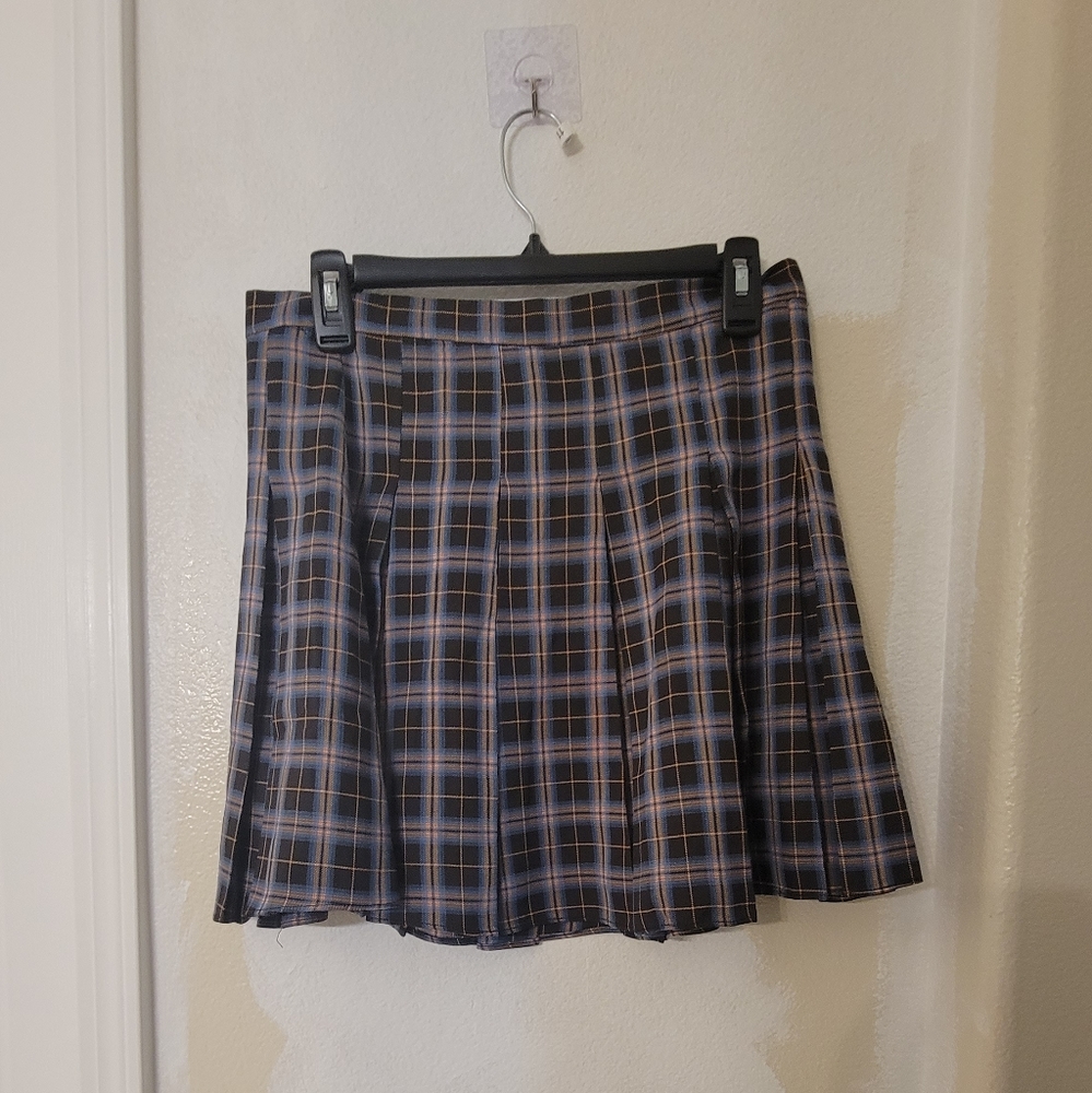 ForGood Blue and Yellow plaid skirt